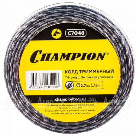 Корд триммерный Champion Tri-twist 2.7мм, 15м (витой треугольник)  в Курске