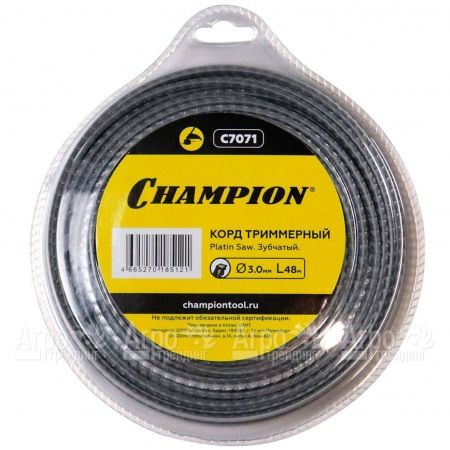 Корд триммерный Champion Platin Saw 3.0мм, 48м (зубчатый)+нож  в Курске