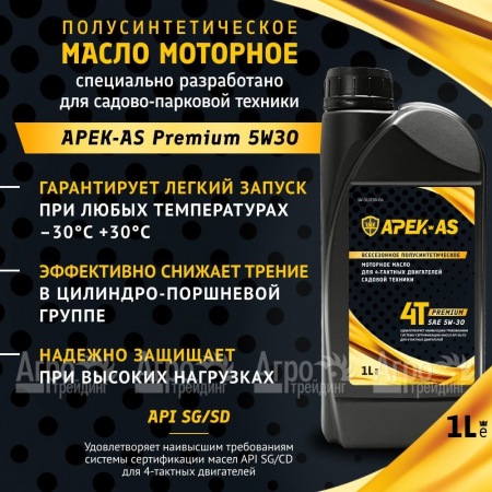 Масло моторное всесезонное полусинтетическое APEK-AS Premium 5W30 (1,0л.) для 4-х тактных двигателей в Курске