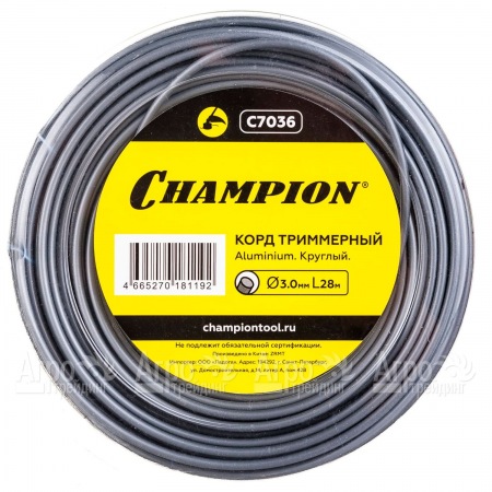 Корд триммерный Champion Aluminium 3.0мм, 28м (круглый)  в Курске