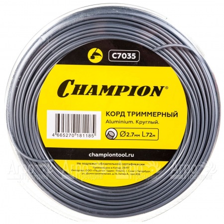 Корд триммерный Champion Aluminium 2.7мм, 72м (круглый)+нож  в Курске