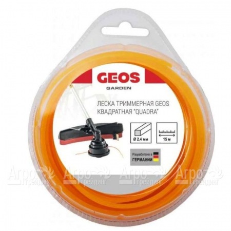 Леска триммерная квадратная GEOS by Al-Ko Quadra 2.4 мм, 15 м в блистере в Курске