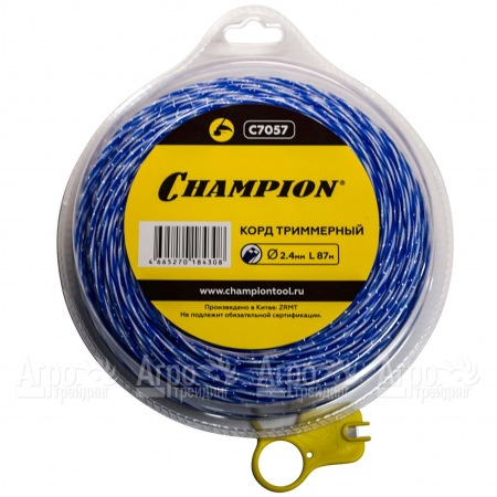 Корд триммерный Champion Sky-cutter 2.4мм, 87м (витой квадрат)+нож  в Курске