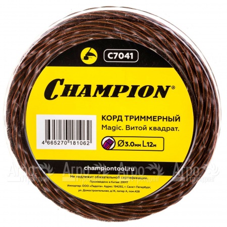 Корд триммерный Champion Magic 3мм, 12м (витой квадрат)  в Курске