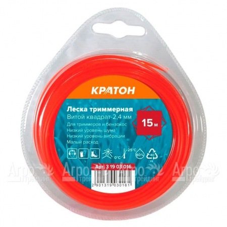Леска триммерная Кратон Витой квадрат-2.4 мм в Курске
