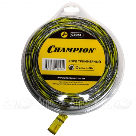 Корд триммерный Champion Tornado 2.4мм, 68м (витой квадрат)+нож  в Курске
