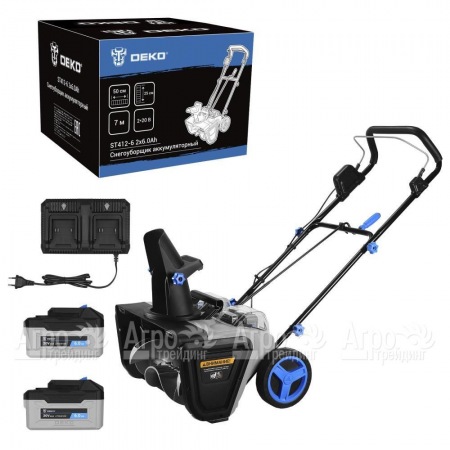 Снегоуборщик аккумуляторный DEKO ST412-6 2х6 Ач  в Курске