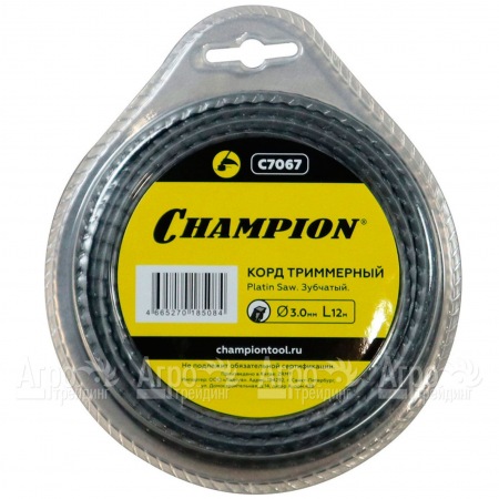 Корд триммерный Champion Platin Saw 3.0мм, 12м (зубчатый)  в Курске
