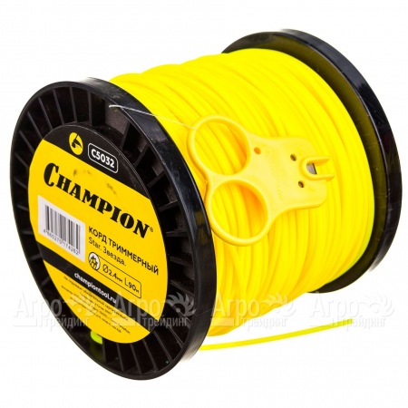 Корд триммерный Champion Star 2.4мм, 90м (звезда)+нож  в Курске