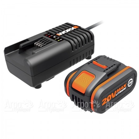 Комплект WA3604 20V: 2 аккумулятора 4Ач и зарядное устройство 2А для аккумуляторной техники Worx в Курске